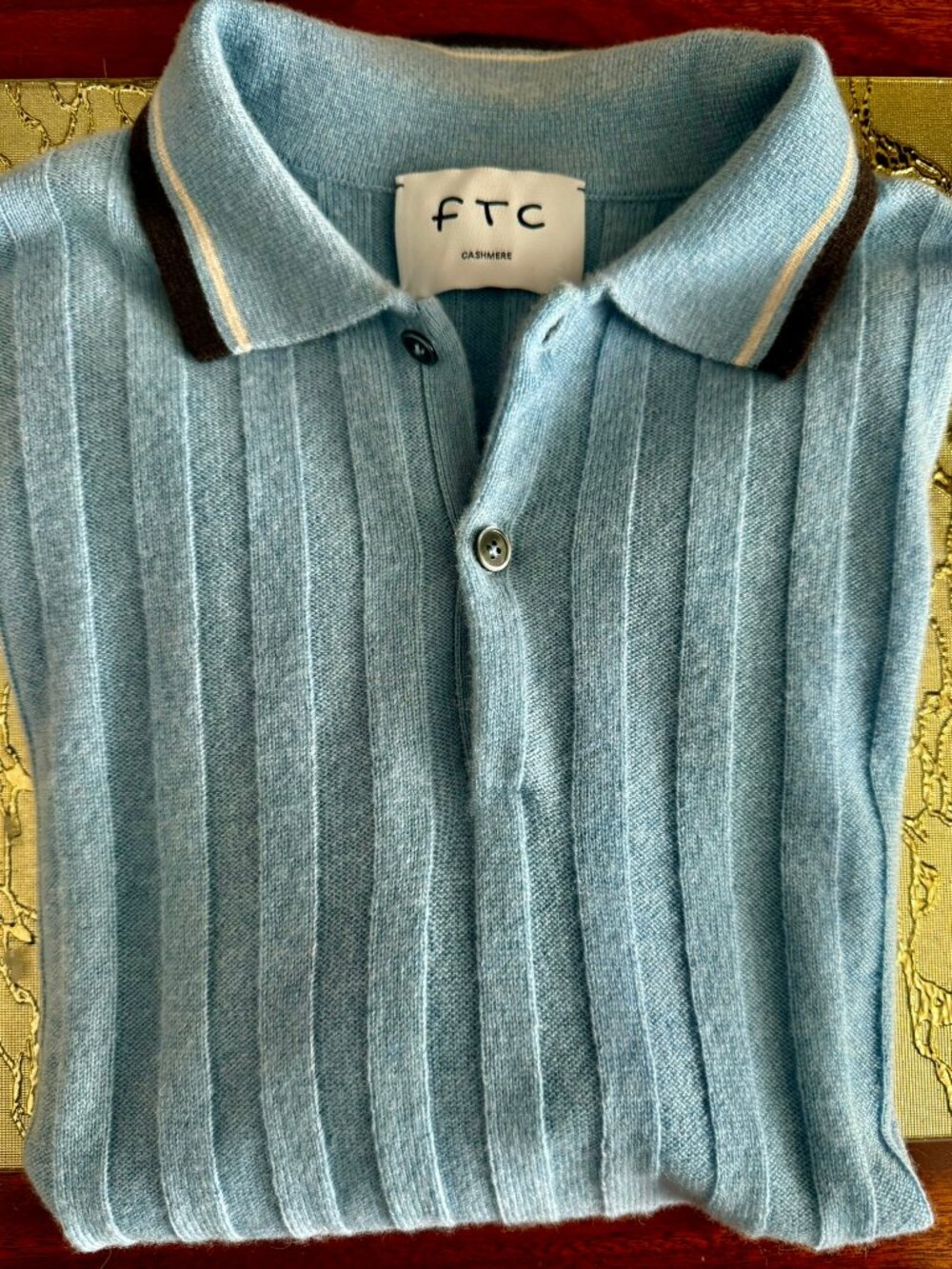 FTC-100% Swiss’FreeTrade’ Cashmere Luxury Men’s FineKnit Polo Sweater, SZ 48, M